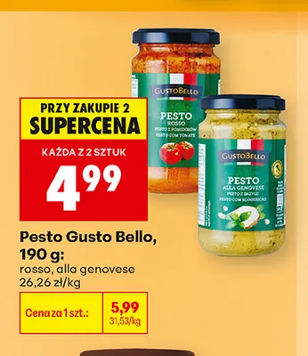Pesto rosso GustoBello 190 g promocja w Biedronka