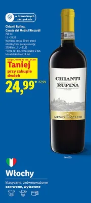 Wino czerwone Chianti Rufina Casato dei Medici Riccardi promocja w Lidl