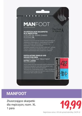 Skarpetki złuszczające dla mężczyzn, rozm. XL, 1 para promocja w Rossmann