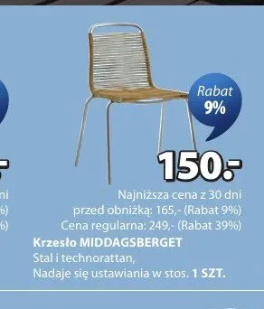 Krzesło MIDDAGSBERGET promocja w Jysk
