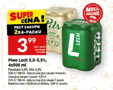 Piwo Lech Premium 5,0% 4-pak promocja w Twój Market