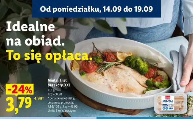 Mintaj filet bez skóry XXL promocja w Lidl
