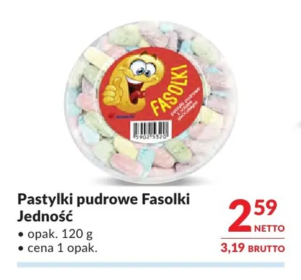 Pastylki pudrowe Fasolki Jedność promocja w Makro