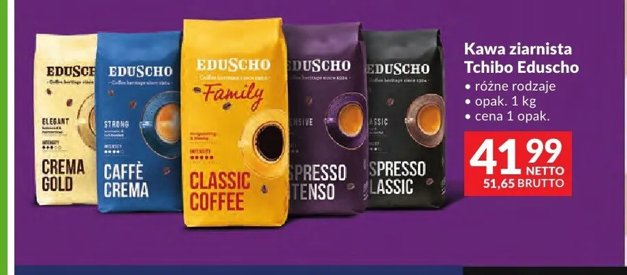 Kawa ziarnista Tchibo Eduscho Espresso Classic promocja w Makro