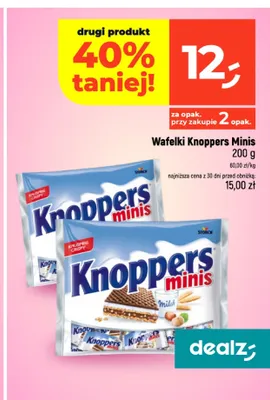 Wafelki Knoppers Minis promocja w Dealz