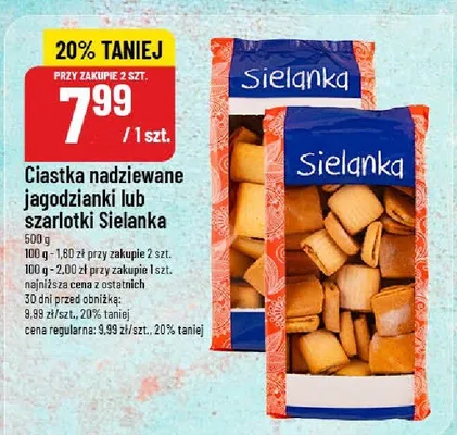 Ciastka nadziewane jagodzianki lub szarlotki Sielanka promocja w POLOmarket