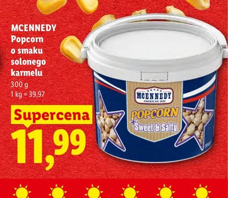 Popcorn o smaku solonego karmelu Mcennedy promocja w Lidl