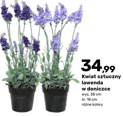 Kwiat sztuczny lawenda w doniczce promocja w Bricomarche