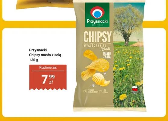 Chipsy Przysnacki masło z solą promocja w Dino