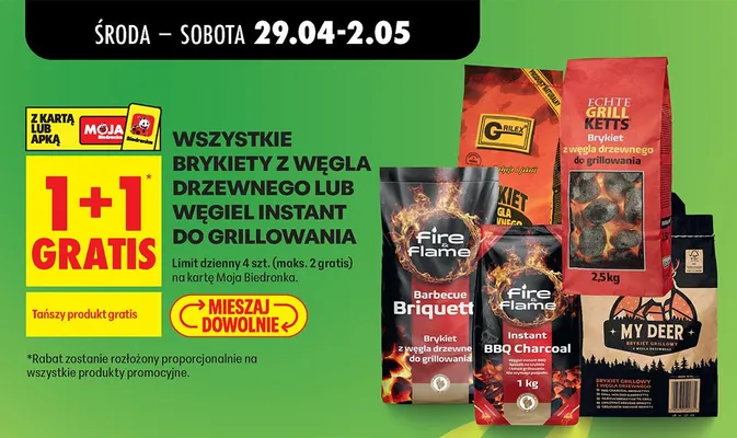 Brykiet z węgla drzewnego do grillowania promocja w Biedronka