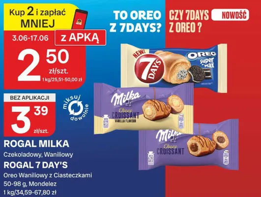 Rogal 7 Day's Oreo Waniliowy z Ciasteczkami promocja w Chorten