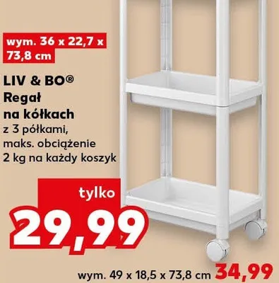 Regał na kółkach promocja w Kaufland