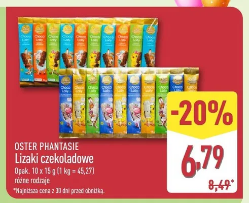 Lizaki czekoladowe różne rodzaje promocja w Aldi