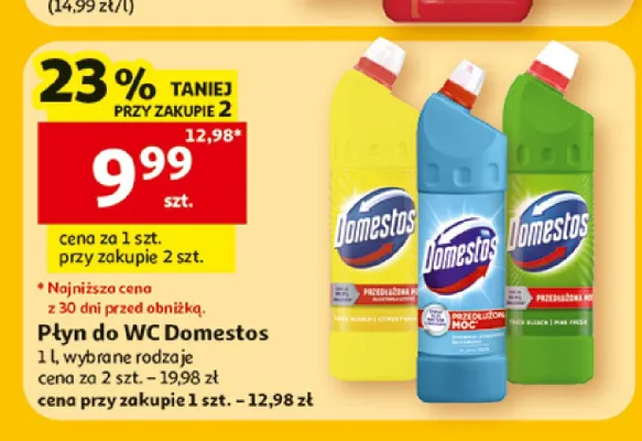 Płyn do WC Domestos Pine Fresh promocja w Auchan