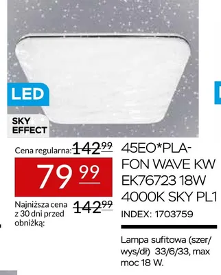 Plafon Wave Kw EK76723 4000K Sky promocja w Abra Meble