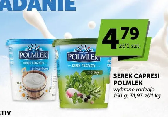 Serek puszysty ziołowy Capresi Polmlek promocja w ABC
