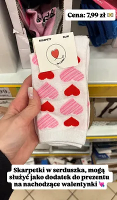 Skarpety w serduszka promocja w Dino