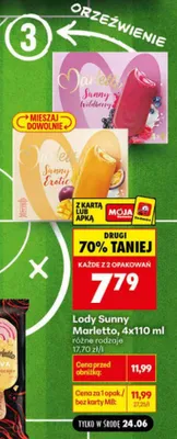 Lody Sunny Marletto Wildberry 4-pak promocja w Biedronka