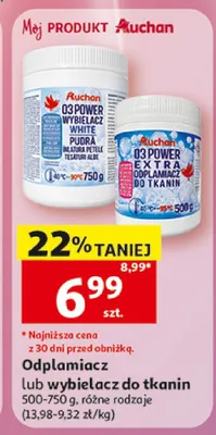 Odplamiacz do tkanin Auchan O3 Power promocja w Auchan