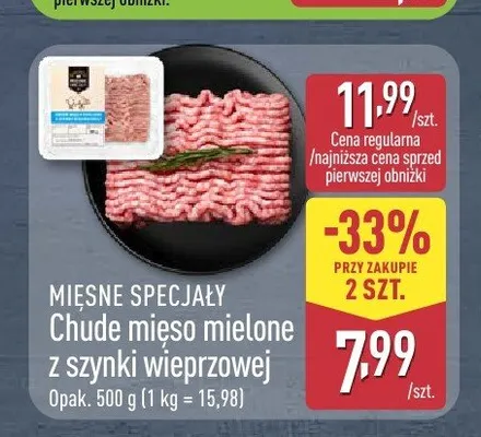 Chude mięso mielone z szynki wieprzowej Mięsne Specjały promocja w Aldi