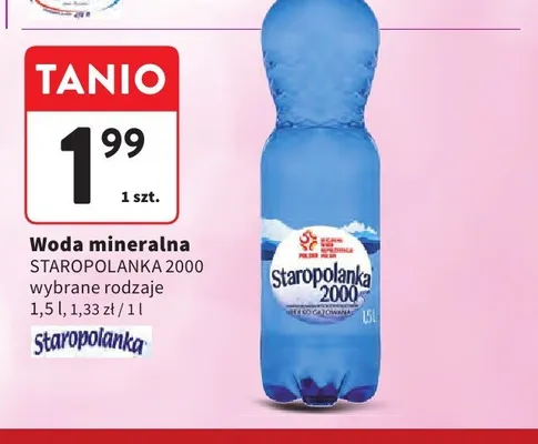 Woda mineralna Staropolanka 2000 promocja w Intermarche