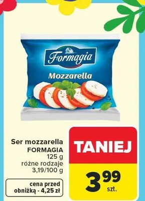Ser mozzarella różne rodzaje promocja w Carrefour