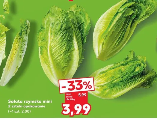 Sałata rzymska mini w opakowaniu promocja w Kaufland