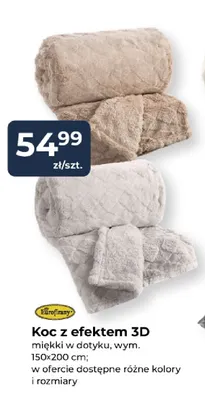 Koc z efektem 3D miękki w dotyku 150x200 cm Eurofirany promocja w PSB Mrówka