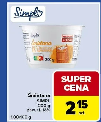 Śmietana promocja w Carrefour Express