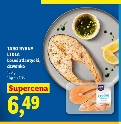 Łosoś atlantycki dzwonko Targ Rybny Lidla promocja w Lidl