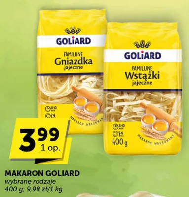 Makaron Goliard Gniazdka jajeczne promocja w Groszek