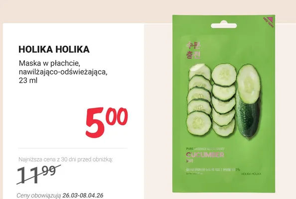 Maska w płachcie, nawilżająco-odświeżająca promocja w Rossmann