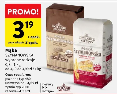 Mąka Szymanowska uniwersalna promocja w Intermarche