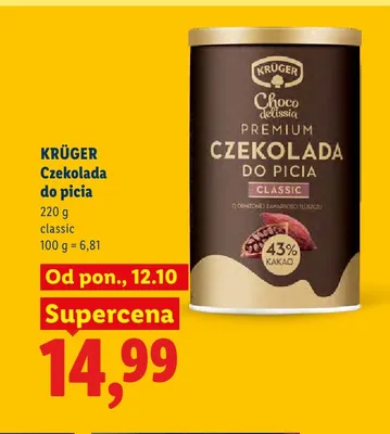 Czekolada do picia classic Krüger promocja w Lidl