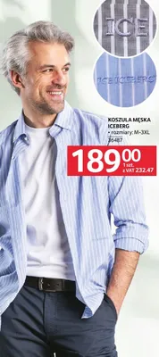 Koszula męska Iceberg rozmiary M-3XL promocja w Selgros