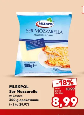 Ser mozzarella w kostce Mlekpol promocja w Kaufland