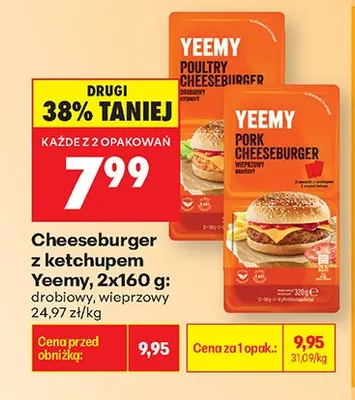 Cheeseburger z ketchupem drobiowy Yeemy 2-pak promocja w Biedronka