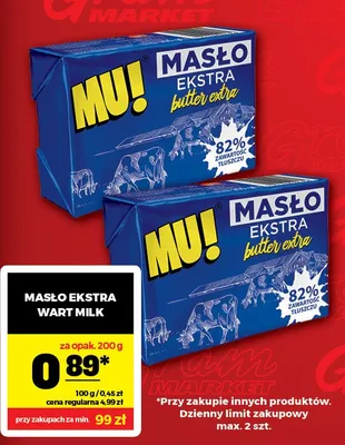 Masło ekstra Mu! promocja w Gram Market