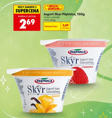 Jogurt Skyr z truskawkami Piątnica promocja w Biedronka