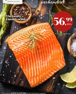 Filet świeży z łososia ze skórą promocja w Market Point