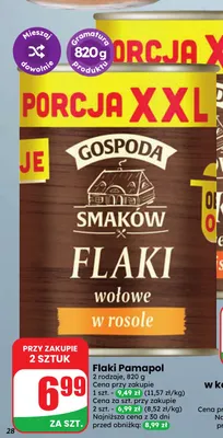 Flaki wołowe w rosole Pamapol promocja w Dino