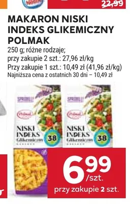 Makaron niski indeks glikemiczny Polmak promocja w Stokrotka