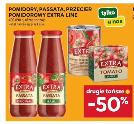 Pomidory krojone Extra Line promocja w Stokrotka