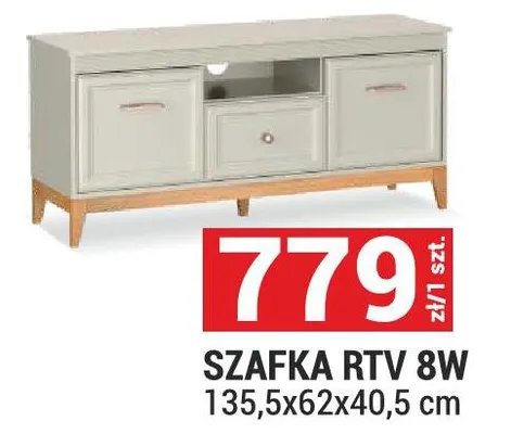 Szafka RTV 8W 135,5x62x40,5 cm promocja w Merkury Market