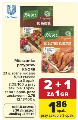 Mieszanka przypraw do złotego kurczaka Knorr promocja w Carrefour Market