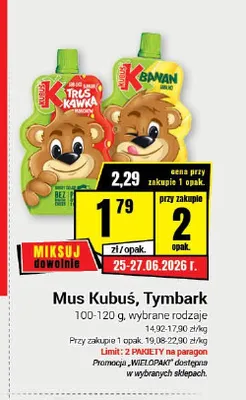 Mus owocowy Tymbark promocja w Premium Nasz Sklep