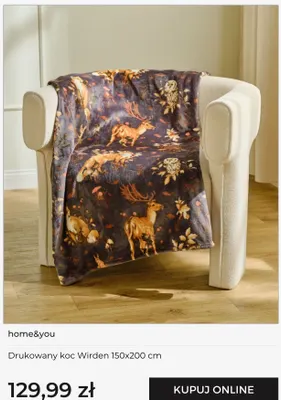 Drukowany koc Wirden 150x200 cm Home & You promocja w home&you
