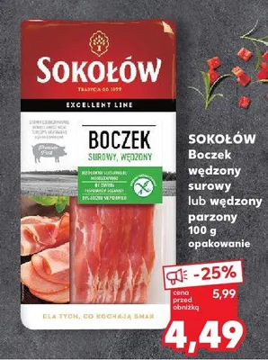 Boczek wędzon surowy lub wędzon parzony promocja w Kaufland