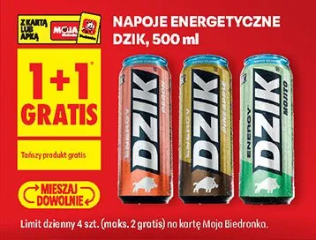 Napój energetyczny Dzik promocja w Biedronka