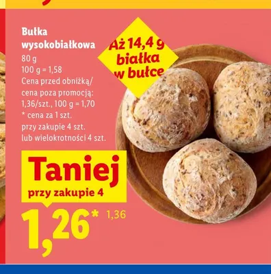 Bułka wysokobiałkowa promocja w Lidl